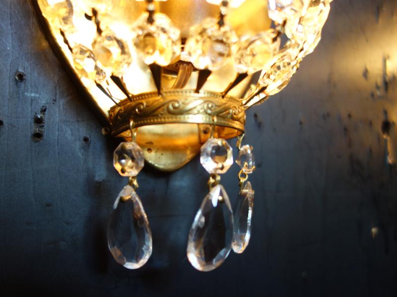 ウォールランプ　アンティーク・ヴィンテージ　LCB 0663custom　French brass wall bracket 1灯 SET of 2（6）