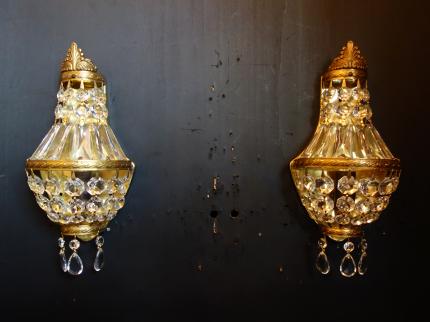 ウォールランプ　アンティーク・ヴィンテージ　LCB 0663custom　French brass wall bracket 1灯 SET of 2（C2）