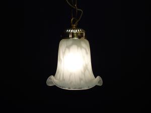 French white glass shade pendant lamp 1灯