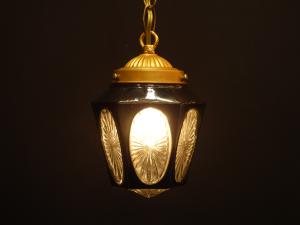 French black glass shade pendant lamp 1灯
