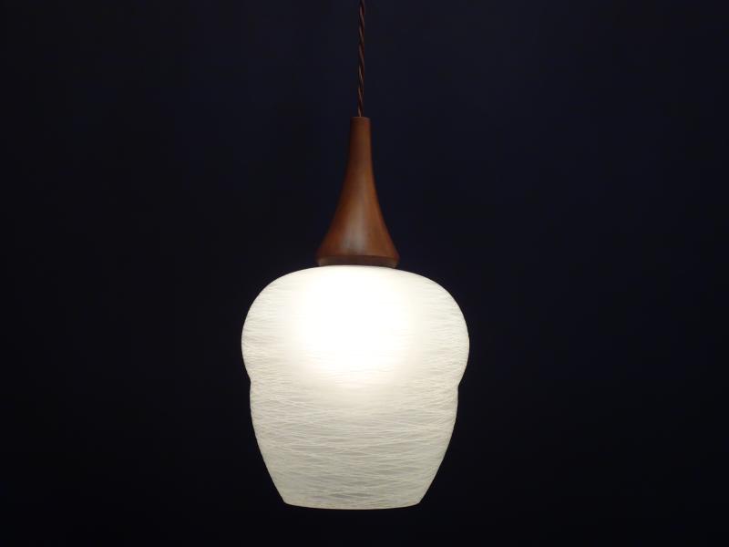 Danish white glass shade pendant lamp 1灯