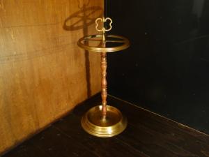 brass & wood umbrella stand