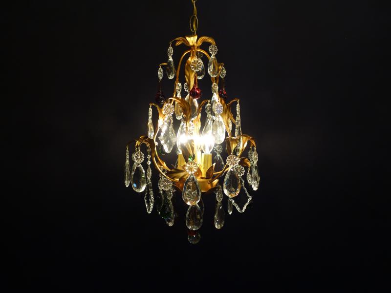 French gold leaf chandelier 3灯