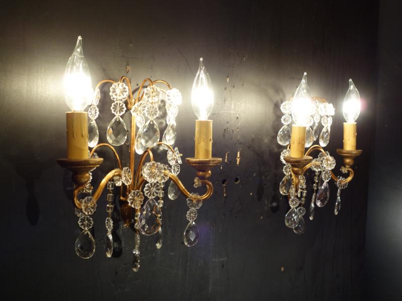 French gold leaf wall lamp 2灯 *SET of 2